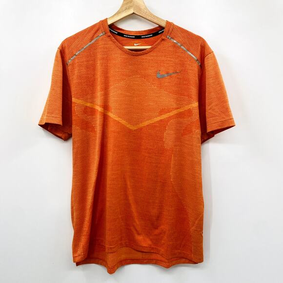 Nike Orange Striped Athletic tee - Picture 1 of 4
